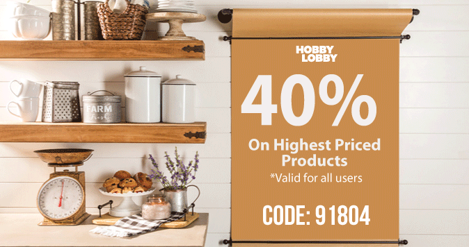 Hobby Lobby Online Coupons: Get 40% Off On Entire Purchase