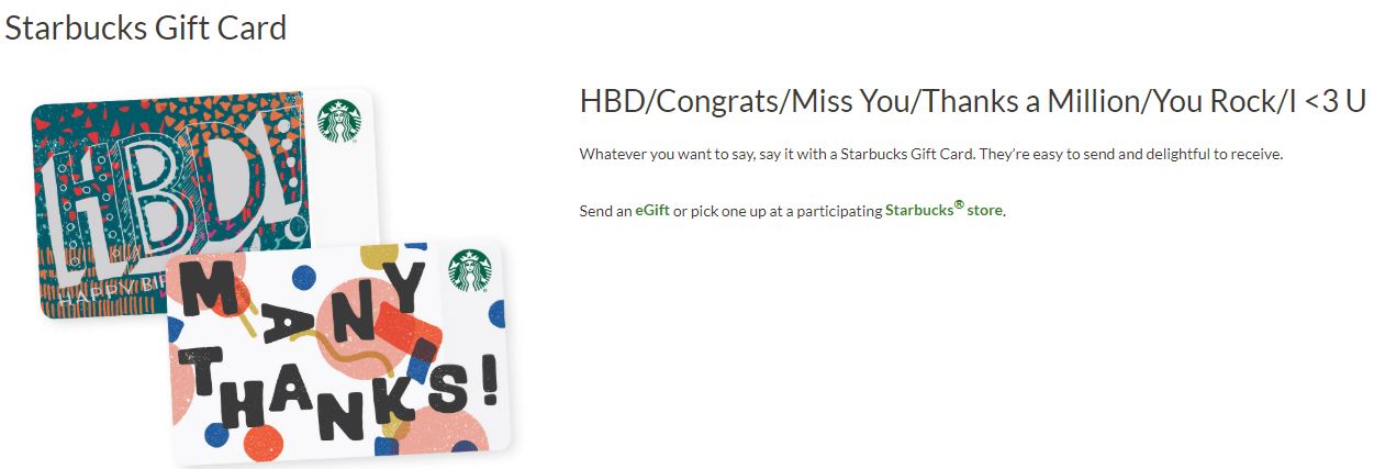 Starbucks Gift Card